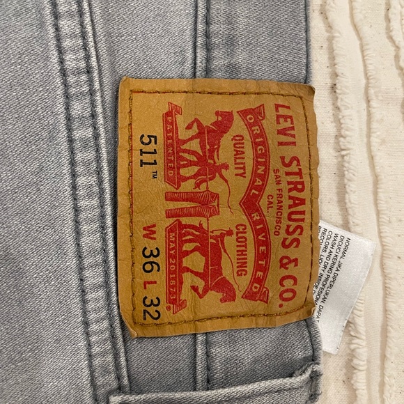 Grey Levi’s 511 Jeans Szn 36-32 - Picture 5 of 5